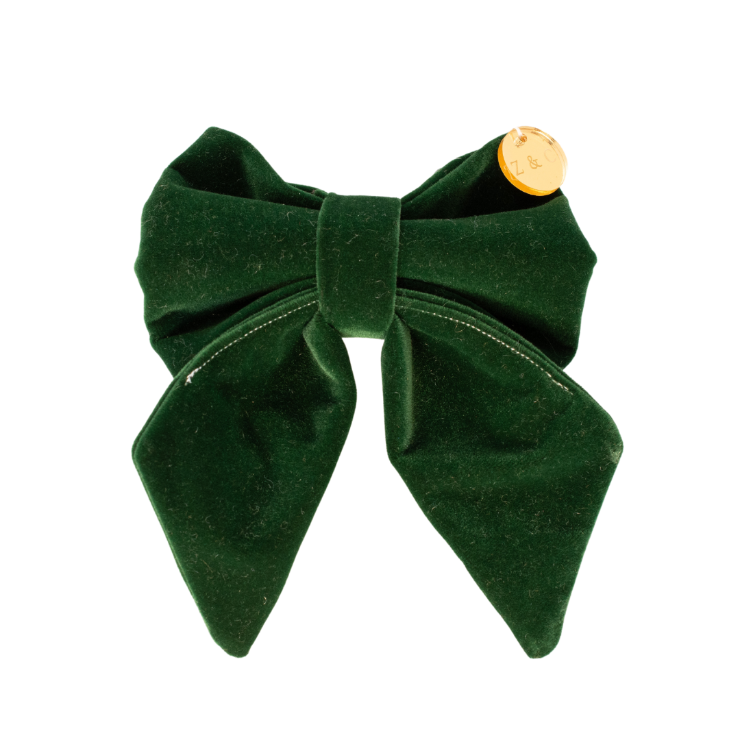 Forest Velvet Sailor Bow