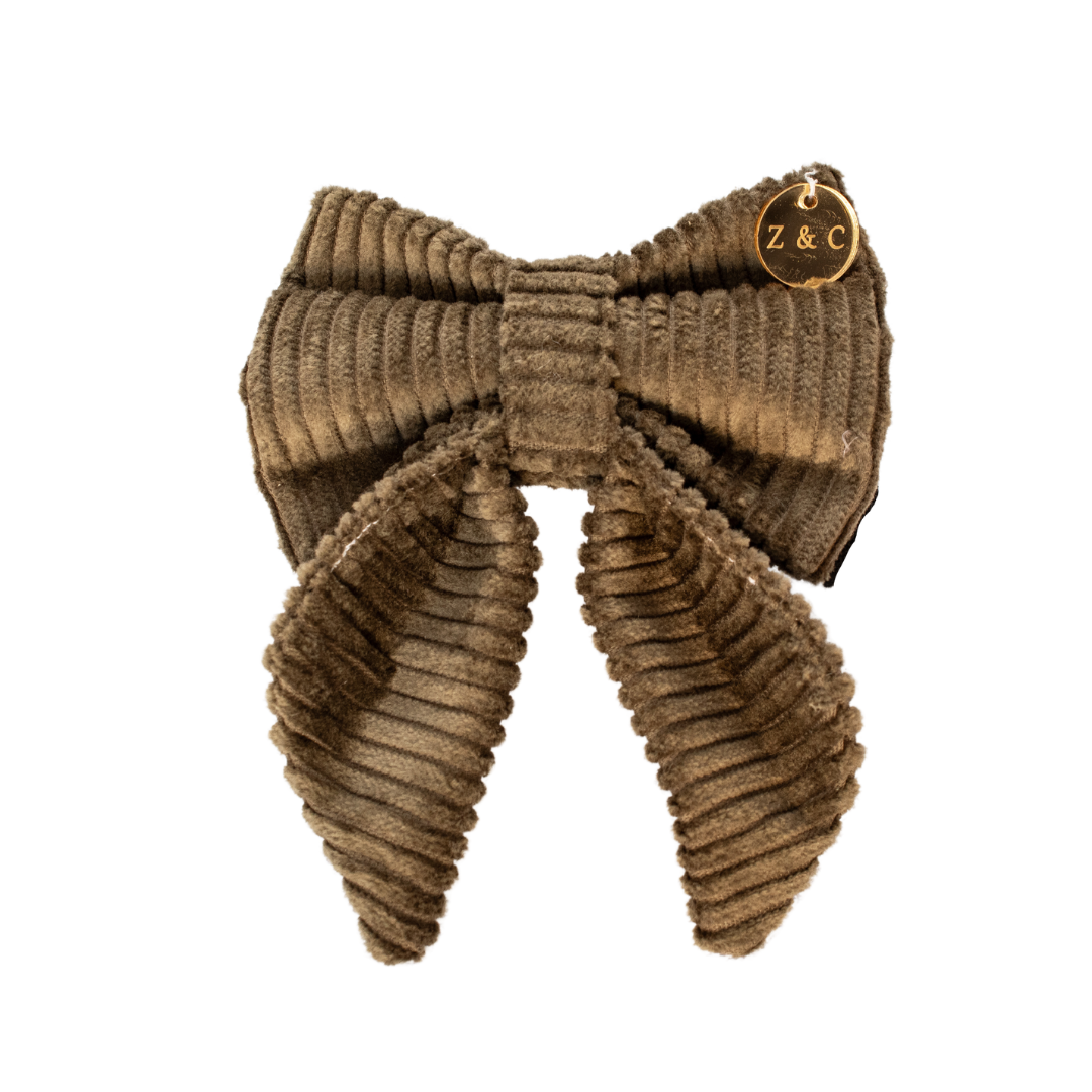 Olive Corduroy Sailor Bow