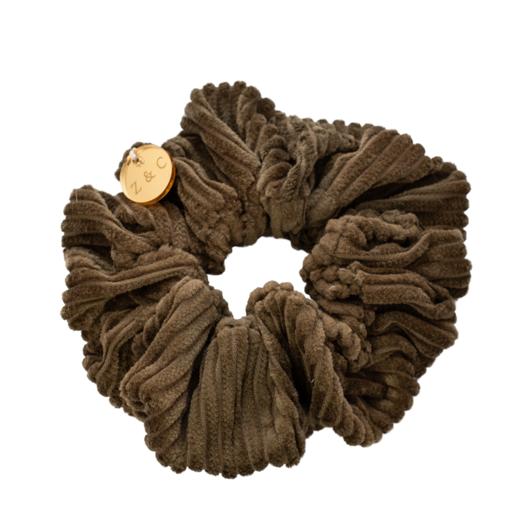 Olive Corduroy Lux Scrunchie