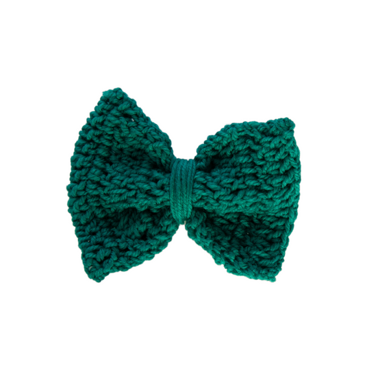 Green Crochet Bow Tie (Medium)