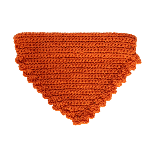 Orange Crochet Bandana (Medium)