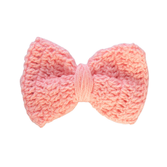 Pink Crochet Bow Tie (Large)