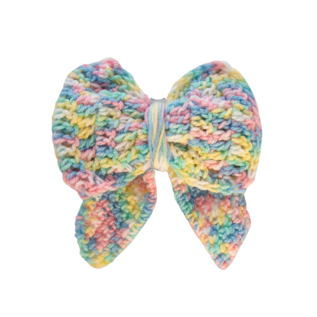 Multi-Coloured Crochet Sailor Bow (Large)