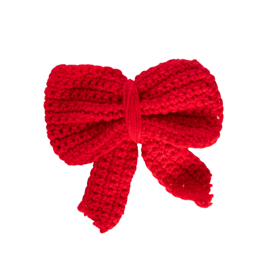 Red Crochet Sailor Bow (Large)