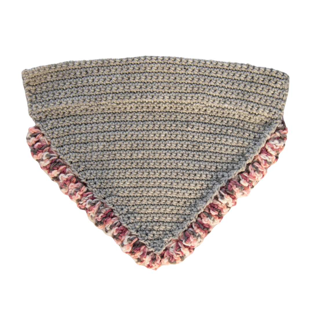 Grey Crochet Bandana (Large)
