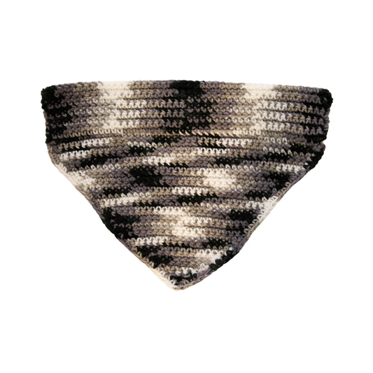 Black/Grey Crochet Bandana (Large)