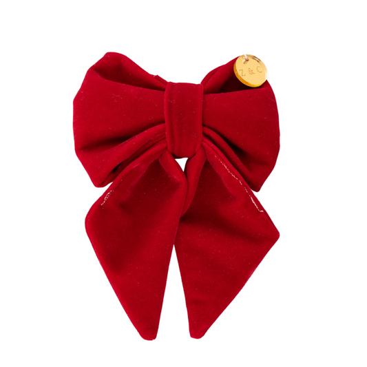 Crimson Velvet Sailor Bow