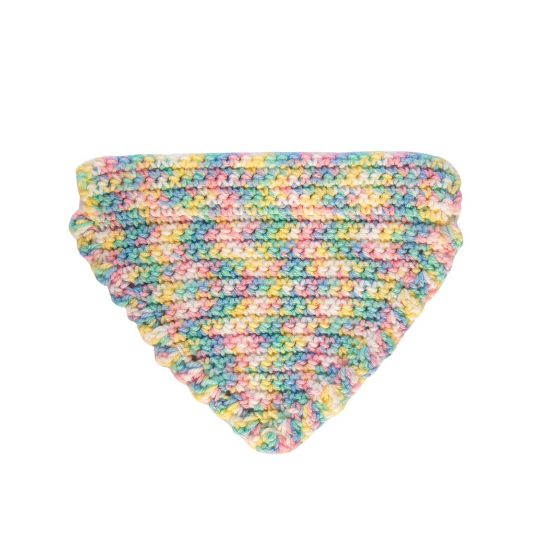 Multi-Coloured Crochet Bandana (Small)