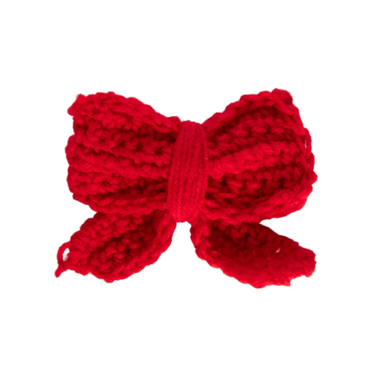 Red Crochet Sailor Bow (Small)