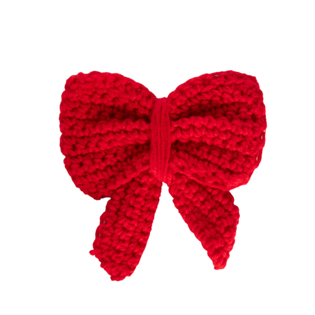 Red Crochet Sailor Bow (Medium)