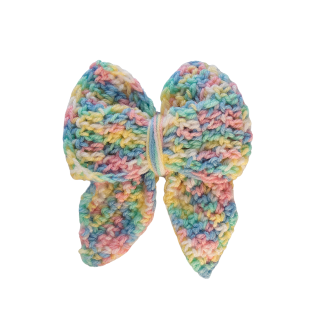 Multi-Coloured Crochet Sailor Bow (Medium)