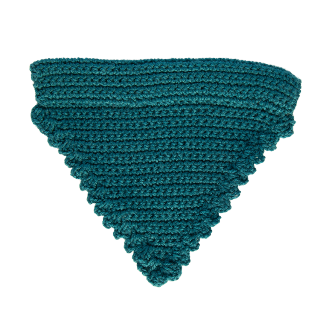 Teal Crochet Bandana (Medium)