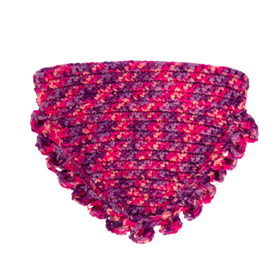 Pink/Purple Crochet Bandana (Medium)