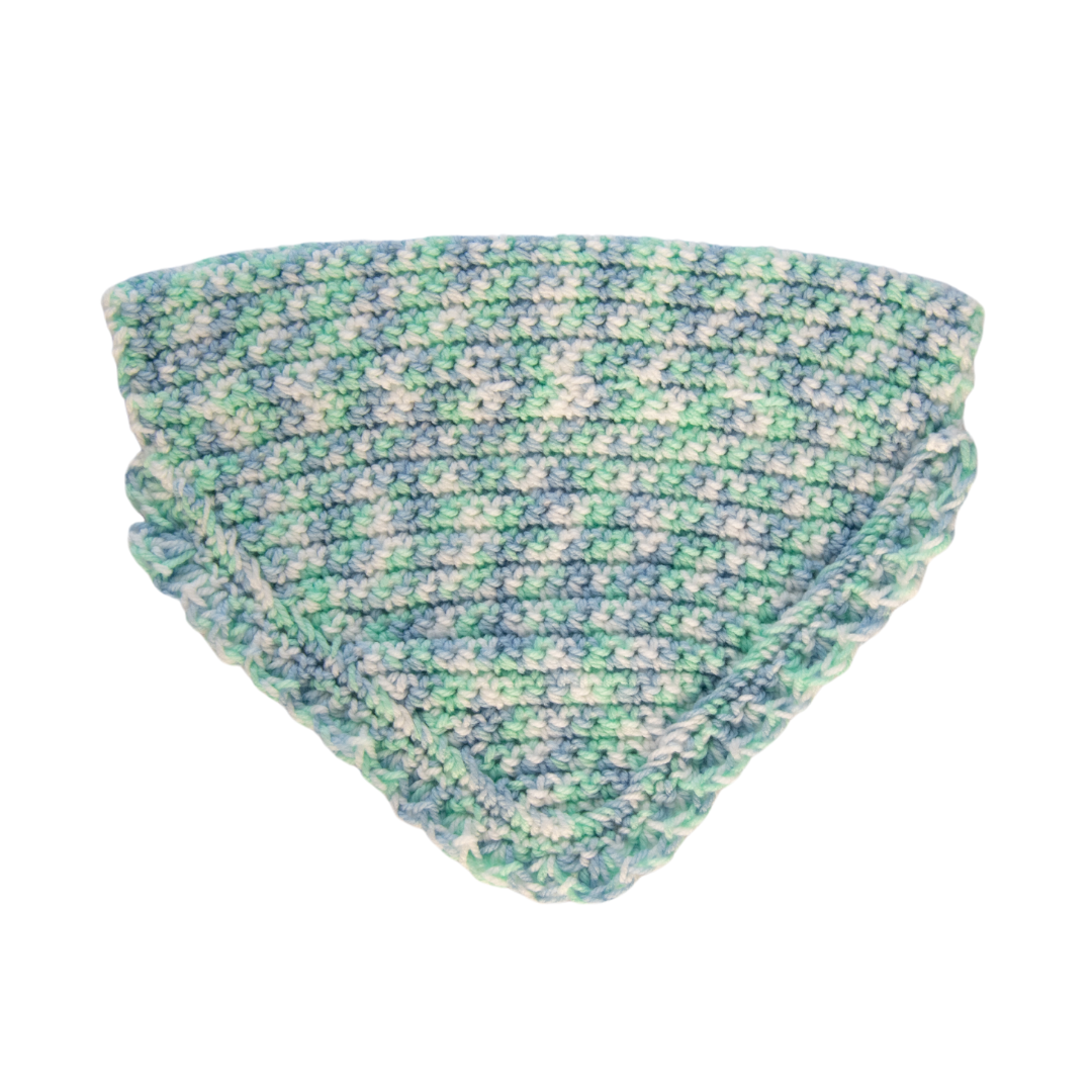 Blue/Green Crochet Bandana (Medium)