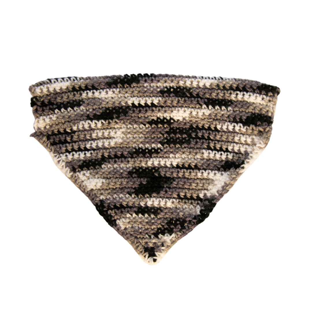 Black/Grey Crochet Bandana (Medium)