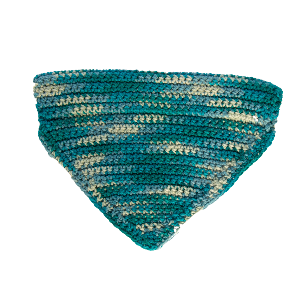 Blue Tones Crochet Bandana (Medium)