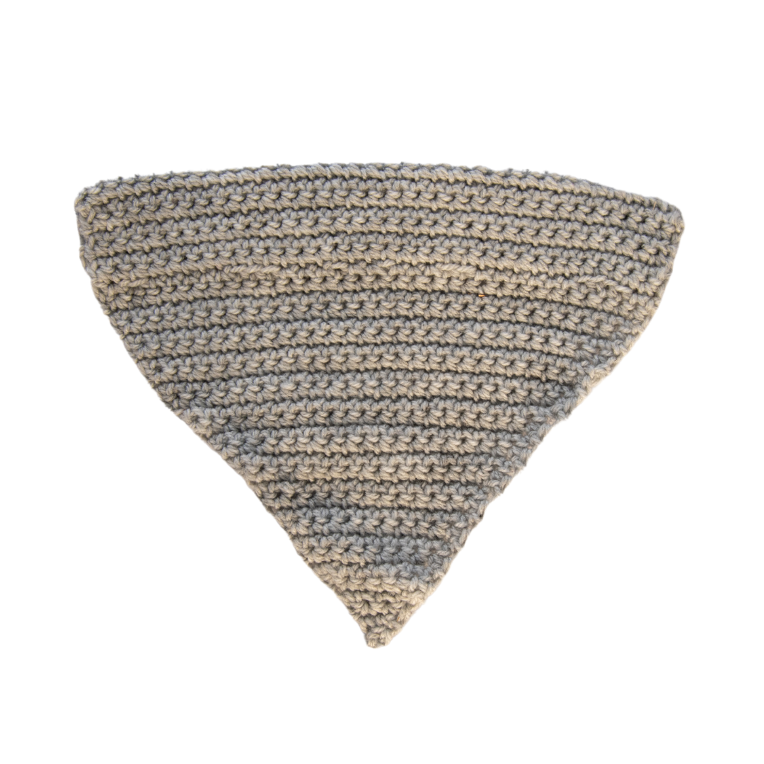 Grey Crochet Bandana (Medium)