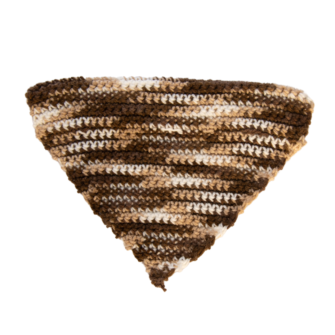 Brown Crochet Bandana (Medium)