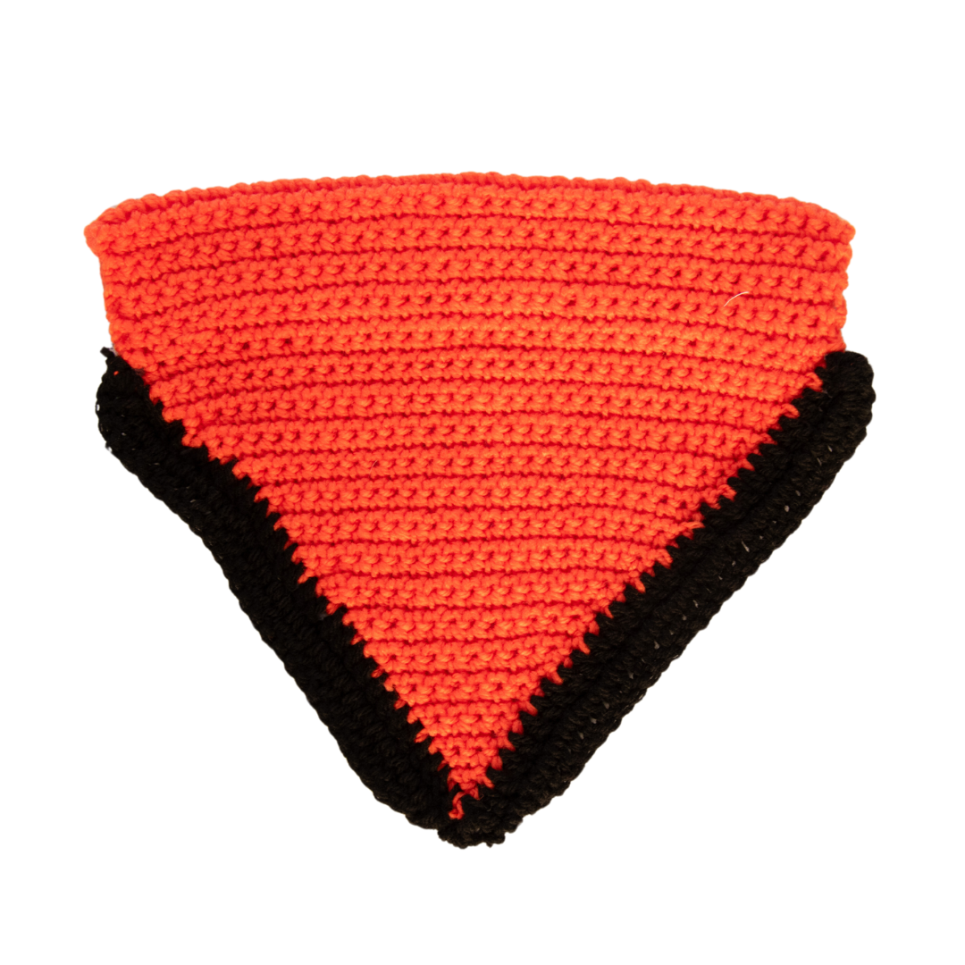 Orange/Black Crochet Bandana (Medium)