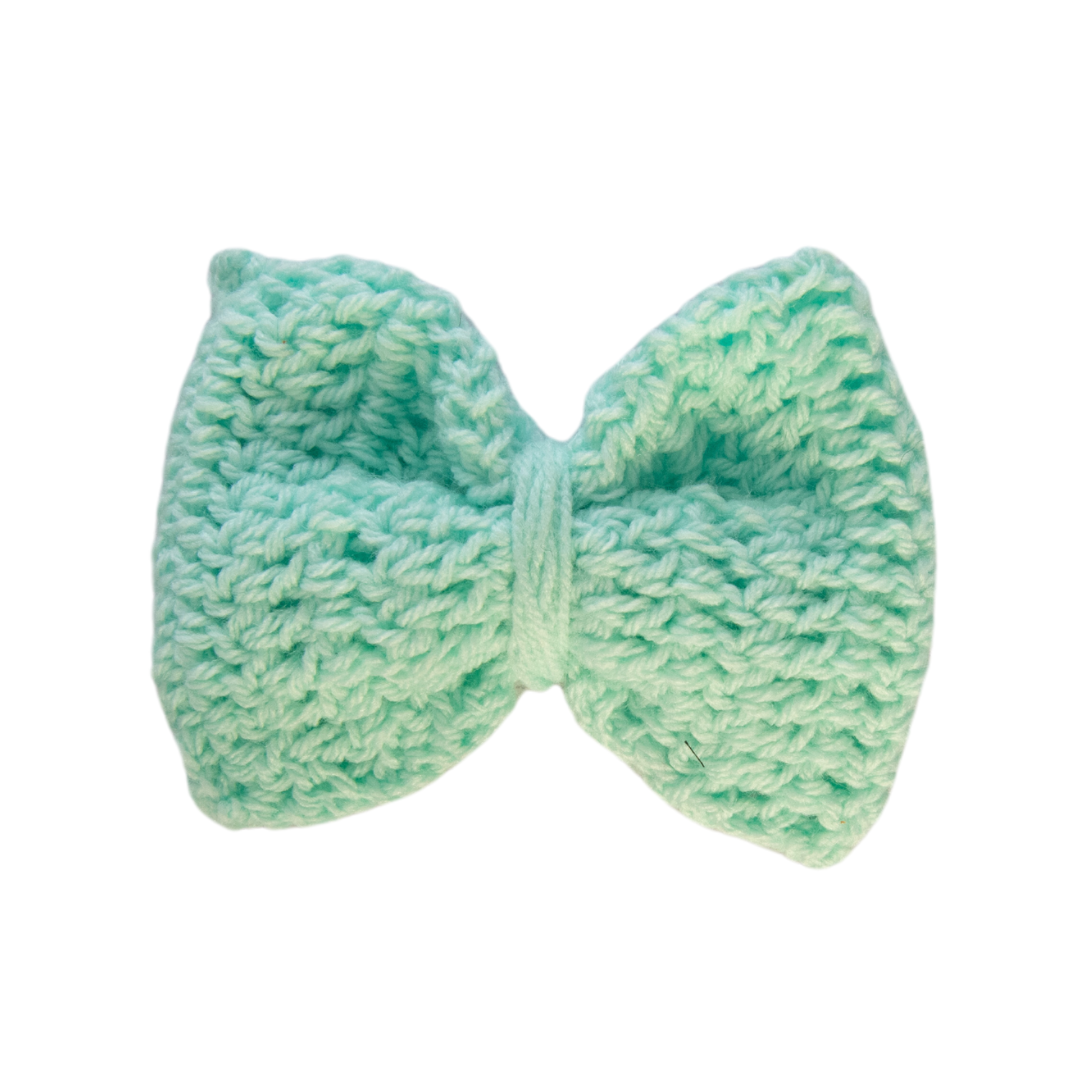 Mint Crochet Bow Tie (Large)