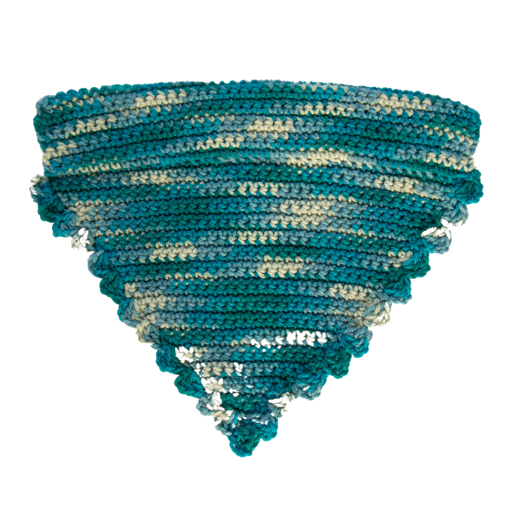 Blue Tones Crochet Bandana (Large)