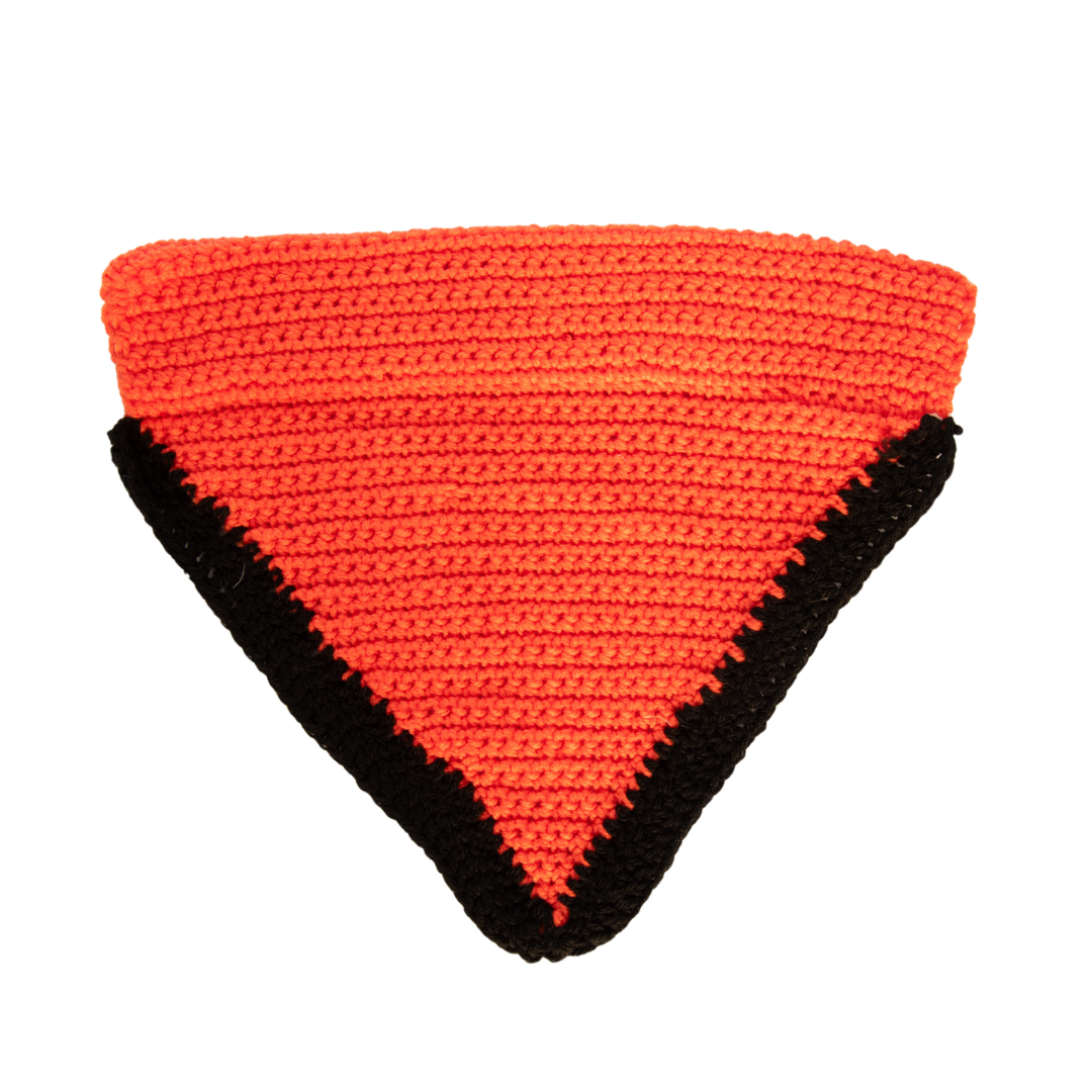 Orange/Black Crochet Bandana (Large)