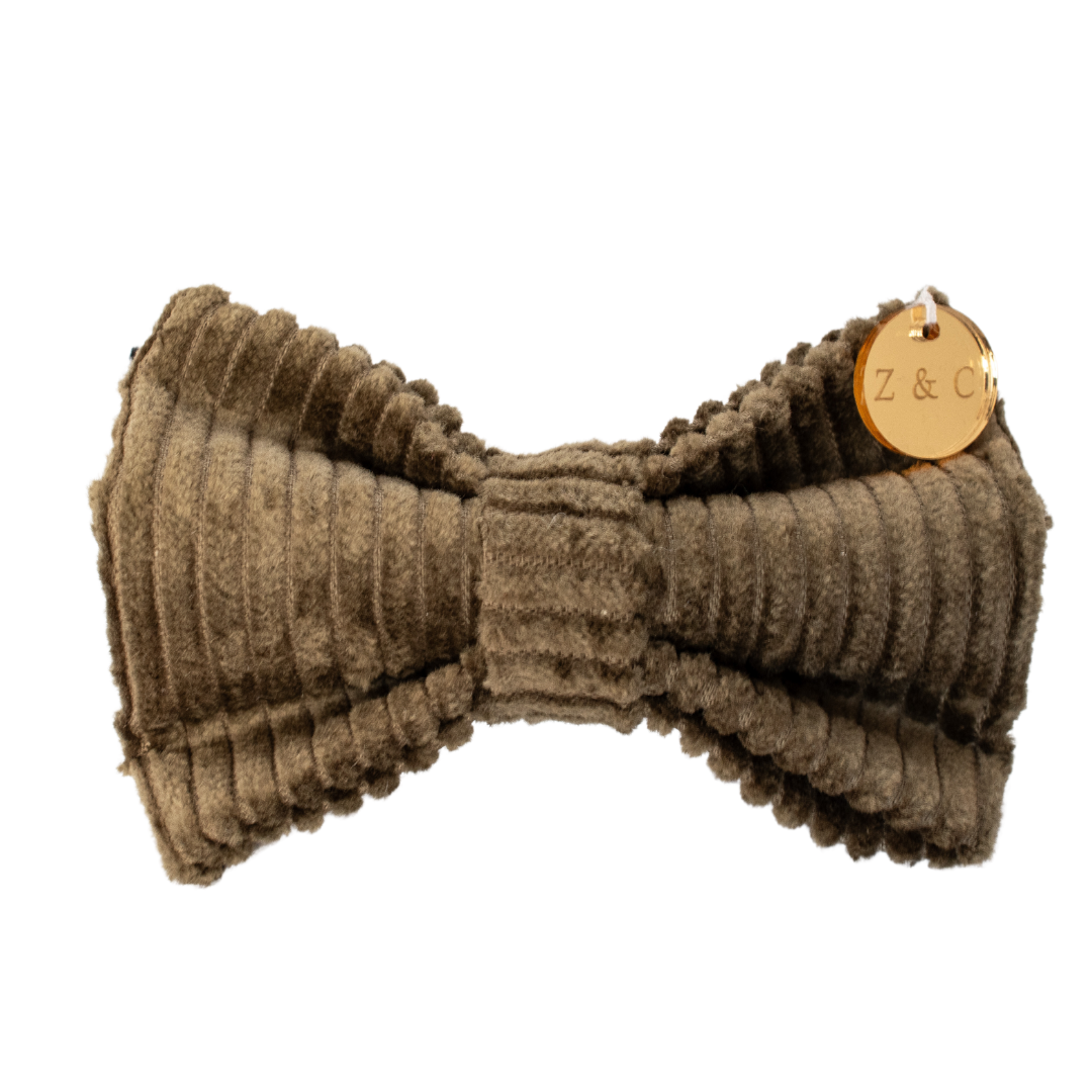 Olive Corduroy Bow Tie